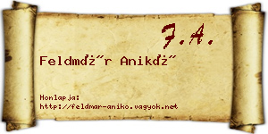 Feldmár Anikó névjegykártya